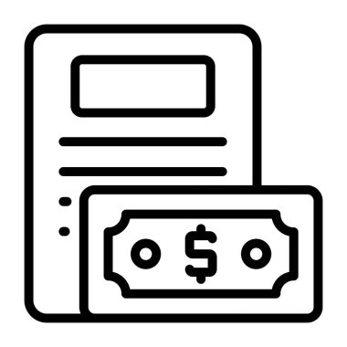 Finansal dosyanın kavramsal doğrusal tasarım simgesi