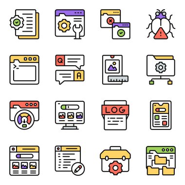 Yazılım Geliştirme Kümesi Solid Simgeleri