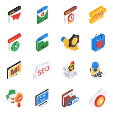 Proje Yönetimi düz simgeler kümesi