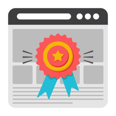 ödül rozeti düz simgesi