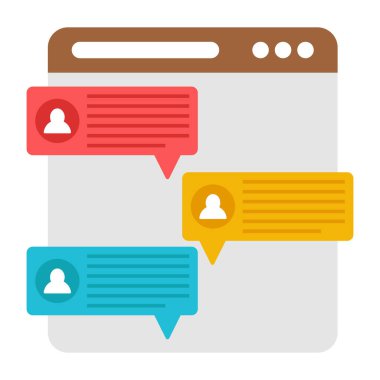 sosyal medya düz simgeler vektör çizim tasarım