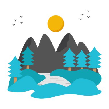 vektör dağ manzara resim