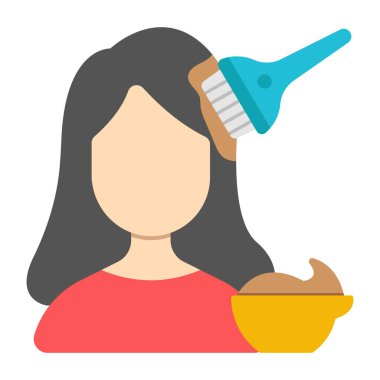 Saç fırçası vektör illüstrasyonlu ev hanımı