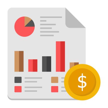 finansal rapor düz simgesi