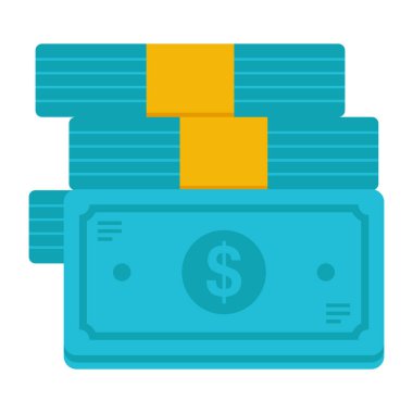 Dolar banknotları düz tasarım ikonu. vektör illüstrasyonu