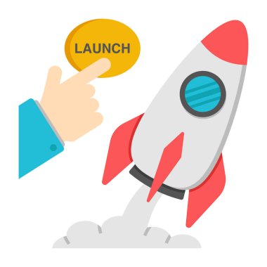 açılış düz simgesi, başlangıç konseptini başlat