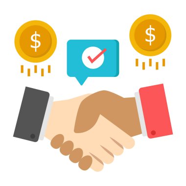 İş anlaşması düz simge