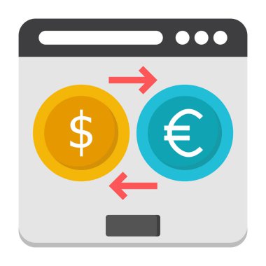 Dolar ve Avro işaret simgesi vektör illüstrasyonu