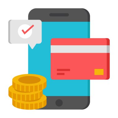 Kredi kartı simgesi olan akıllı telefon