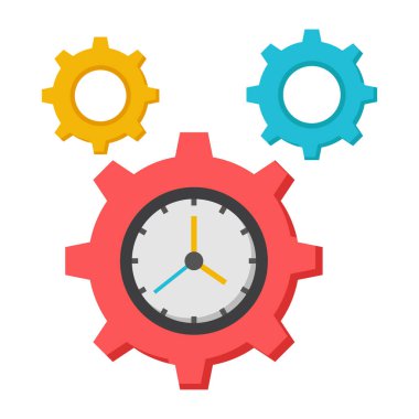 dişli ve ok simgesi. Düz dizayn. 10 saniye.