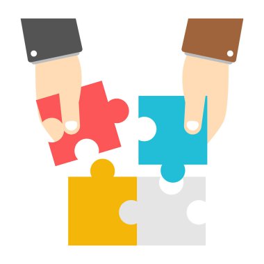 bulmaca takım çalışması düz simgesi