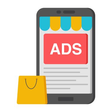 Reklam reklamları düz simge tasarımı