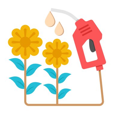 Çiçekler ve fıskiyeler izole edilmiş simge tasarımı, vektör illüstrasyon grafiği