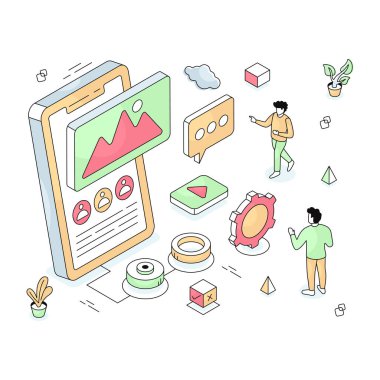 Mobil manzaranın eşsiz tasarım çizimi