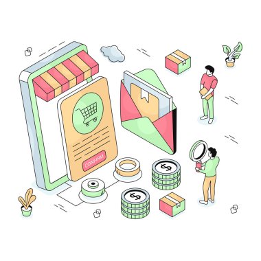 Mobil sipariş modern tasarımda resmedildi