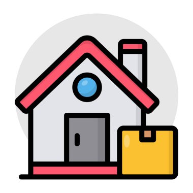 Conceptual design icon of door delivery