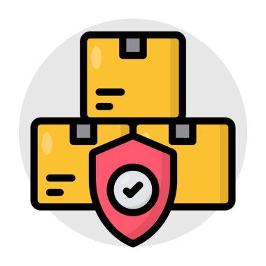 Editable design icon of parcel security