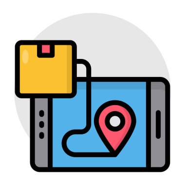 Mobil paket takibinin modern tasarım simgesi