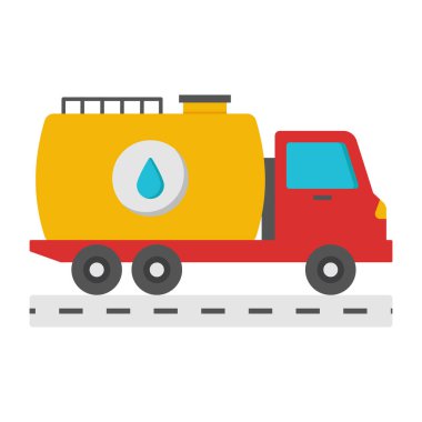 Yakıt kamyonunun kavramsal düz tasarım simgesi