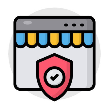 Web güvenliğinin modern tasarım simgesi 