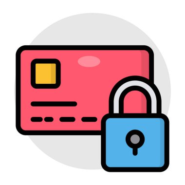 Güvenli ATM kartının mükemmel tasarım simgesi