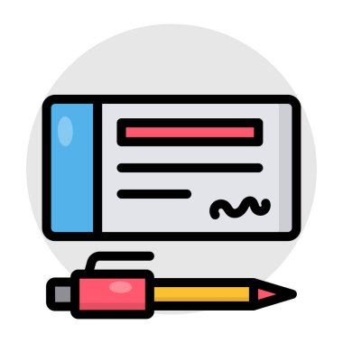 Vector design of cheque writing