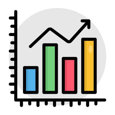 Büyüme grafiğinin moda vektör tasarımı