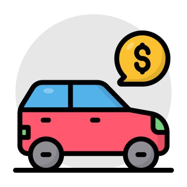 Araba kiralamanın modern tasarım simgesi 