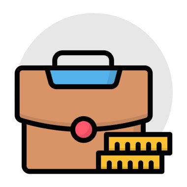 Para çantası, evrak çantası vektörünün simge tasarımı