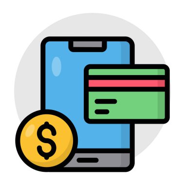 Trendy vector design of mobile card payment