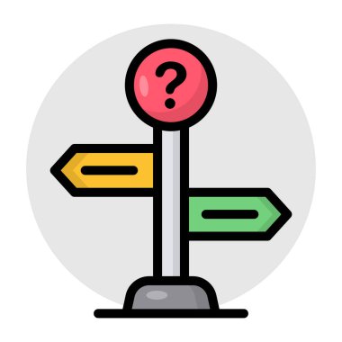 Seçilen yolu gösteren kavramsal düz tasarım simgesi