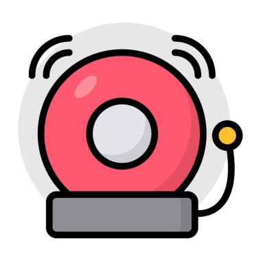 Flat design icon of school bell