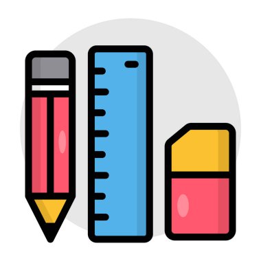 Kırtasiyenin düz tasarım simgesi 