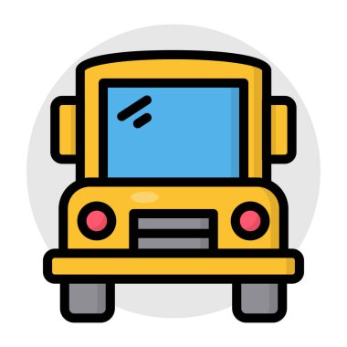Okul otobüsünün düzenlenebilir tasarım simgesi