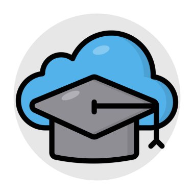 Bulut eğitiminin renkli tasarım simgesi 