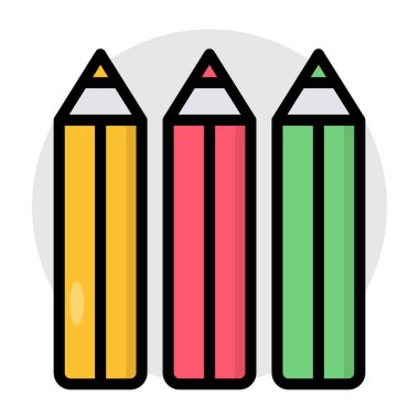 Renkli kalemler, pastel boya ikonu.