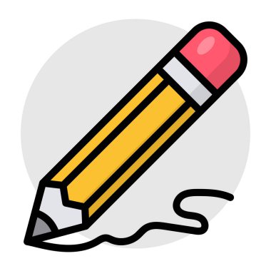 Bir yazma aracı simgesi, düz kalem tasarımı