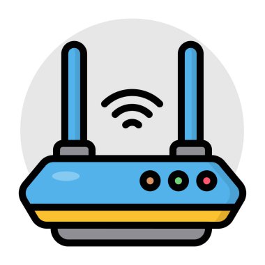 Wi-Fi yönlendiricisinin modern tasarım simgesi 