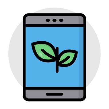Premium download icon of mobile leaf