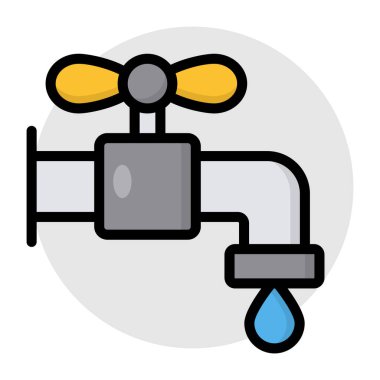 Su musluğunun modern tasarım simgesi