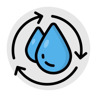 Conceptual flat design icon of water recycling 