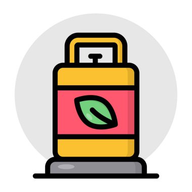 Oksijen silindirinin trend vektör tasarımı