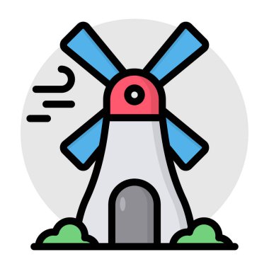 Yel değirmeni simgesi, düzenlenebilir vektör