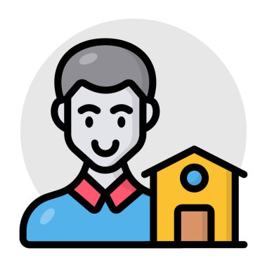 Düz tasarım bir emlakçı 