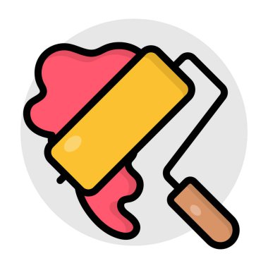      Boya silindiri simgesinin vektör tasarımı