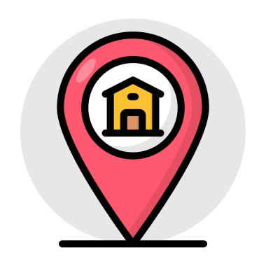 Ev konumunun düzenlenebilir tasarım simgesi