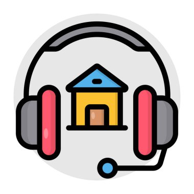 Emlak yardım hattının moda tasarım simgesi 