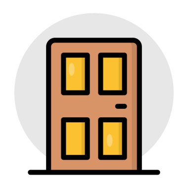 Conceptual flat design icon of door
