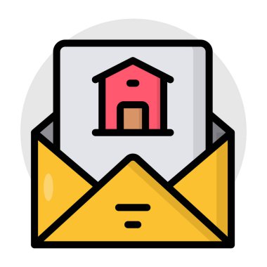 Mülkiyet postasının düz tasarım simgesi