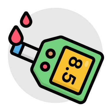 Şeker test makinesi simgesi, glukometrenin düz tasarımı